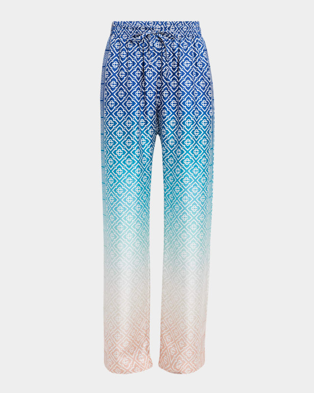 CC Ombre Print Silk Wide-Leg Trousers